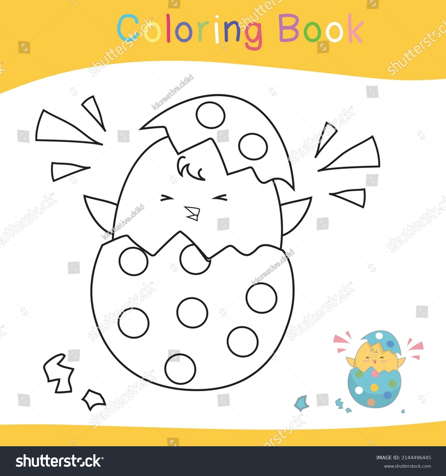 Colouring Easter Chicken Worksheet Educational Printable Stock Vector ...