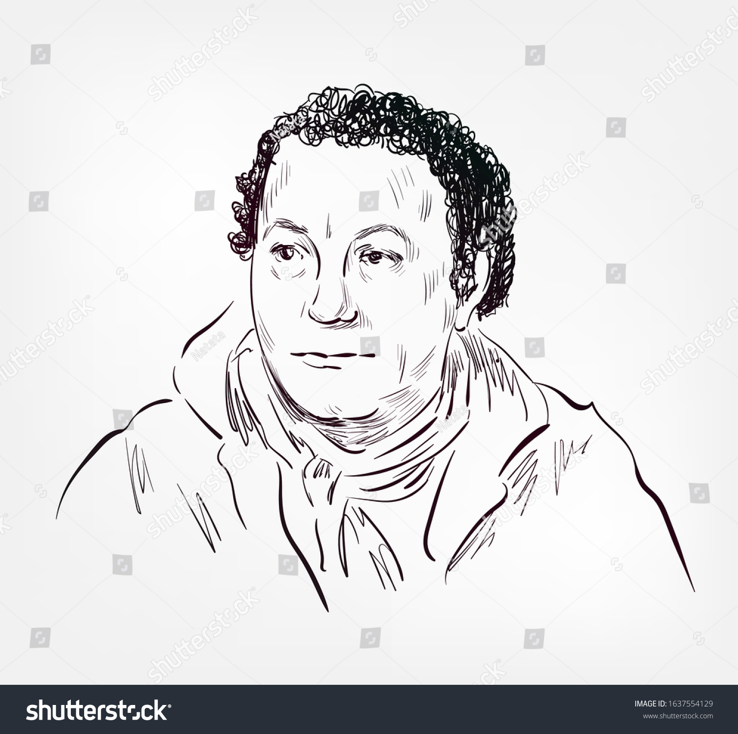 Coluche Michel Colucci French Comedian Vector Stock Vector Royalty Free