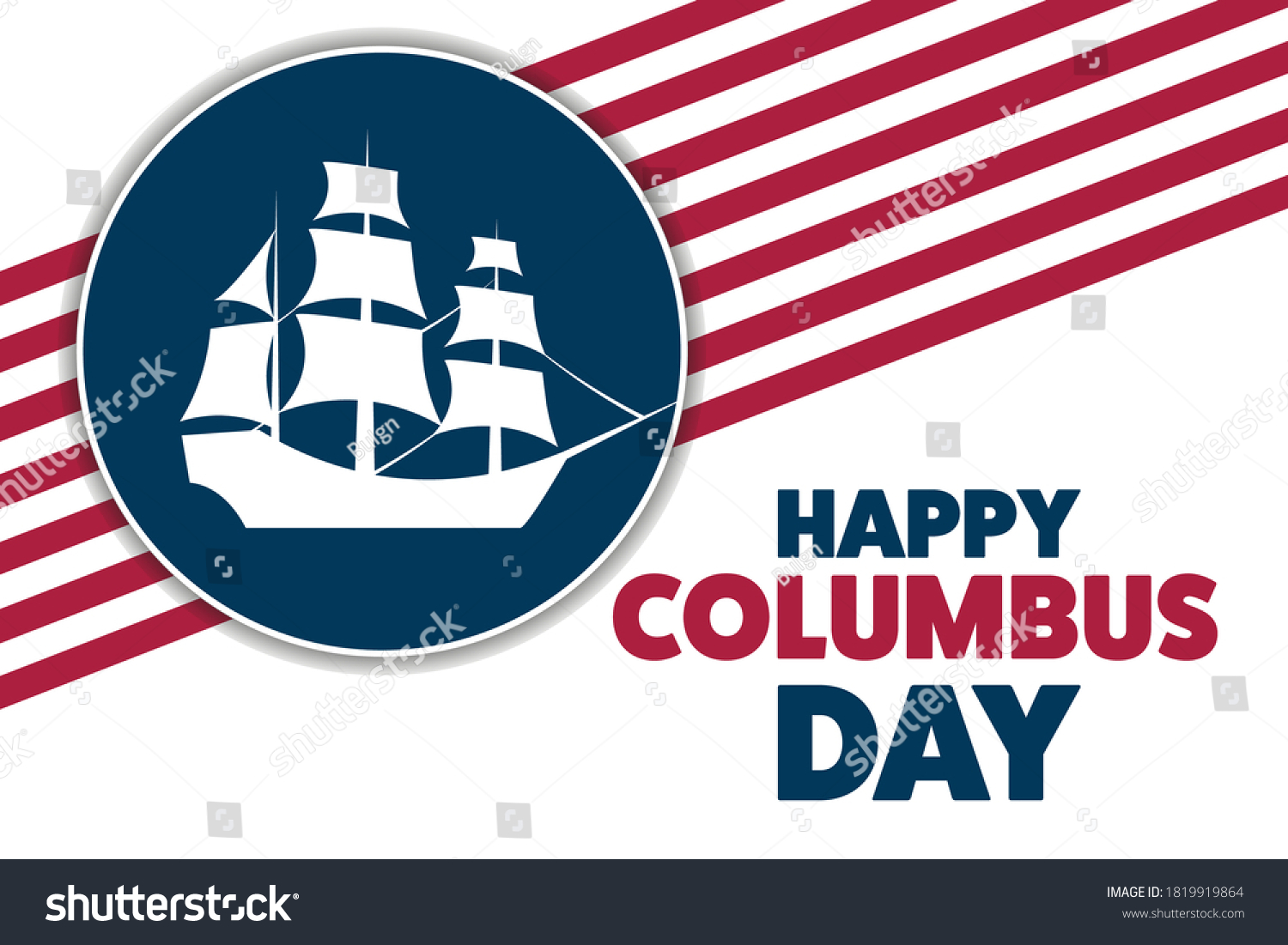 Columbus Day Holiday Concept Template Background Stock Vector (Royalty ...