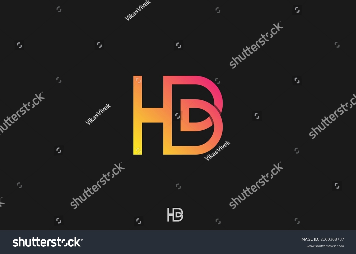 Combination Alphabet Letter H B Hb Stock Vector (Royalty Free ...