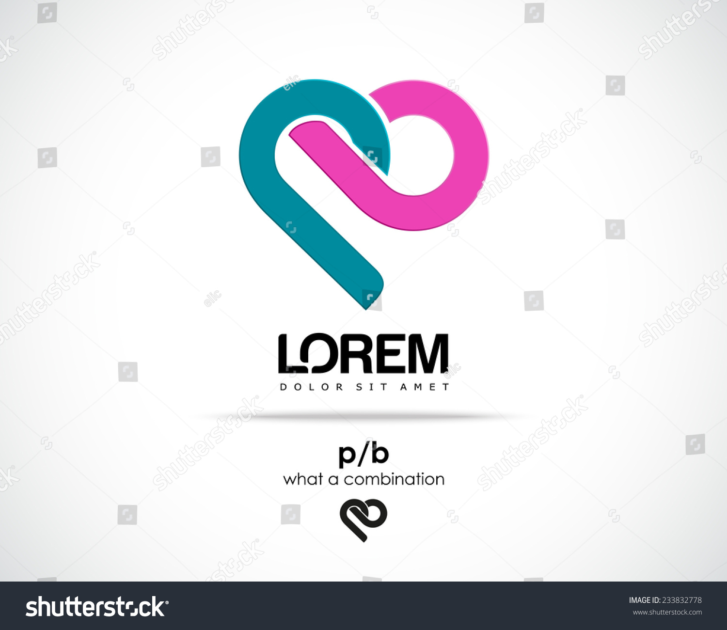 combination letters p b abstract vector stock vector royalty free