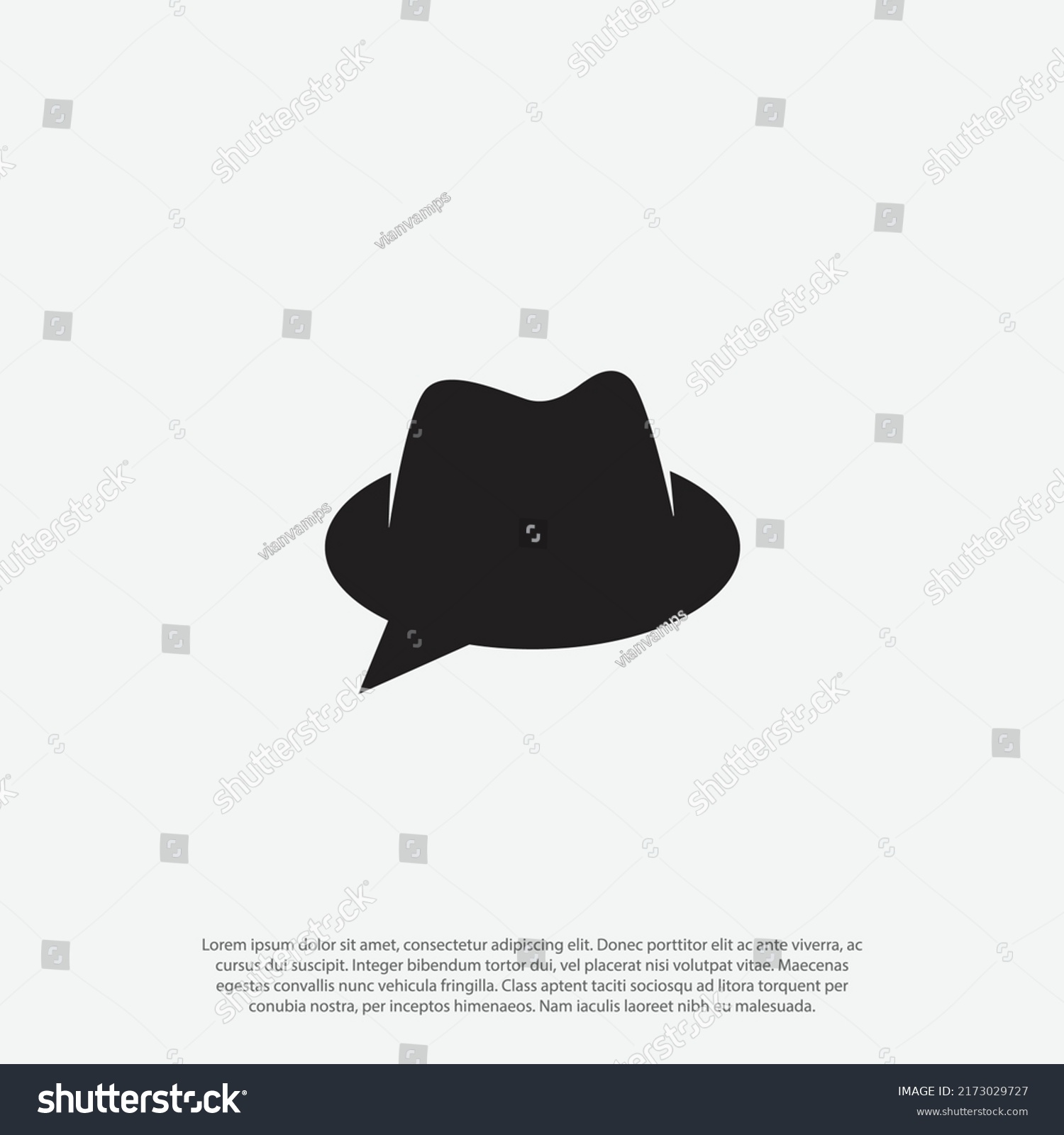 SVG of Combining bubble chat and spy detective hats or hat for private chat logo vector svg