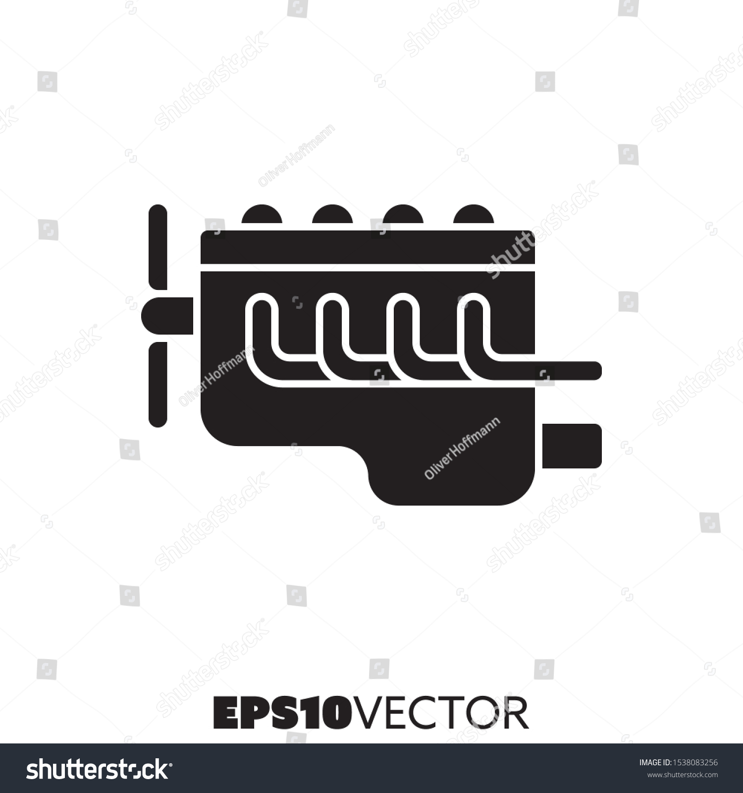 Combustion Engine Solid Black Icon Glyph Stock Vector (Royalty Free ...