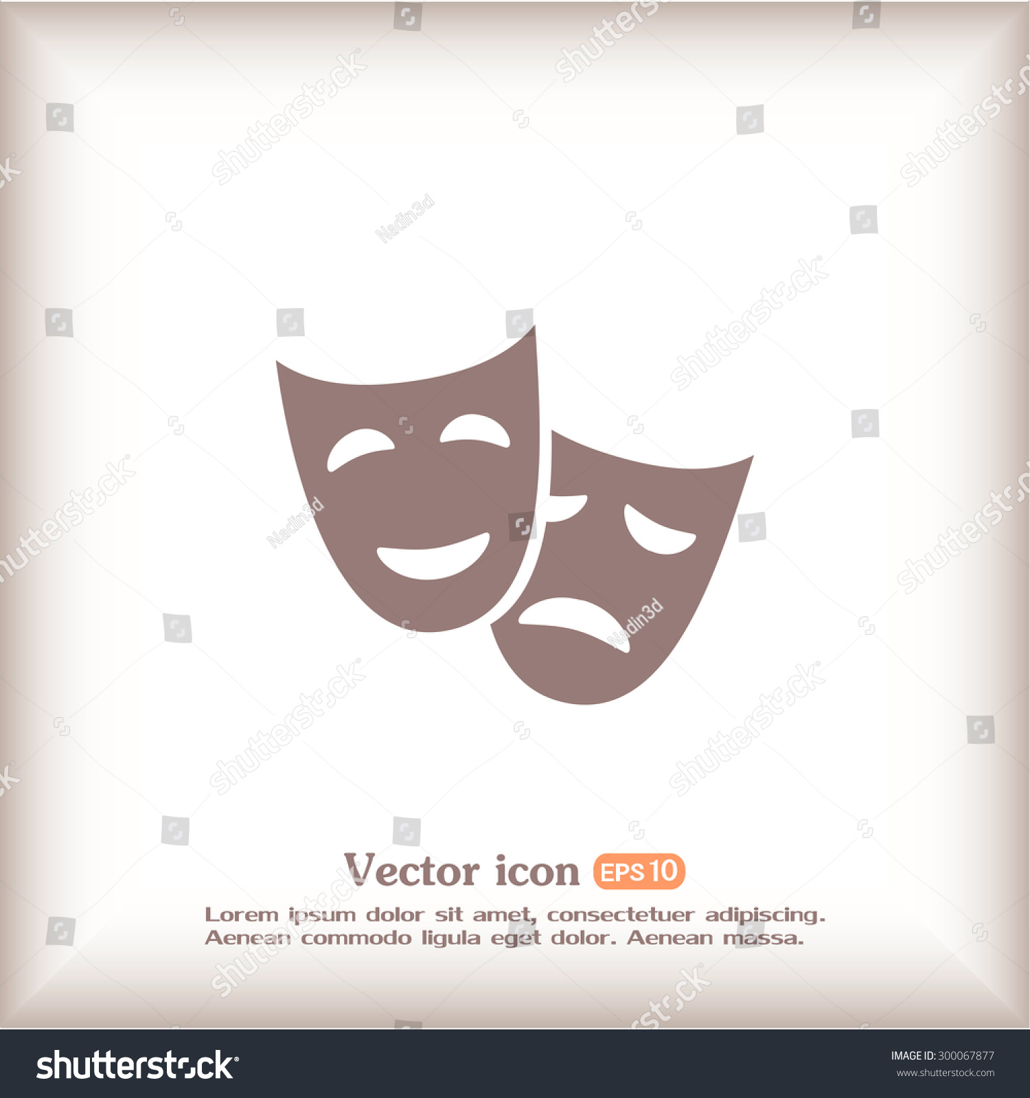 Comedy Tragedy Facial Mask Symbol Vector Stock Vector (Royalty Free ...