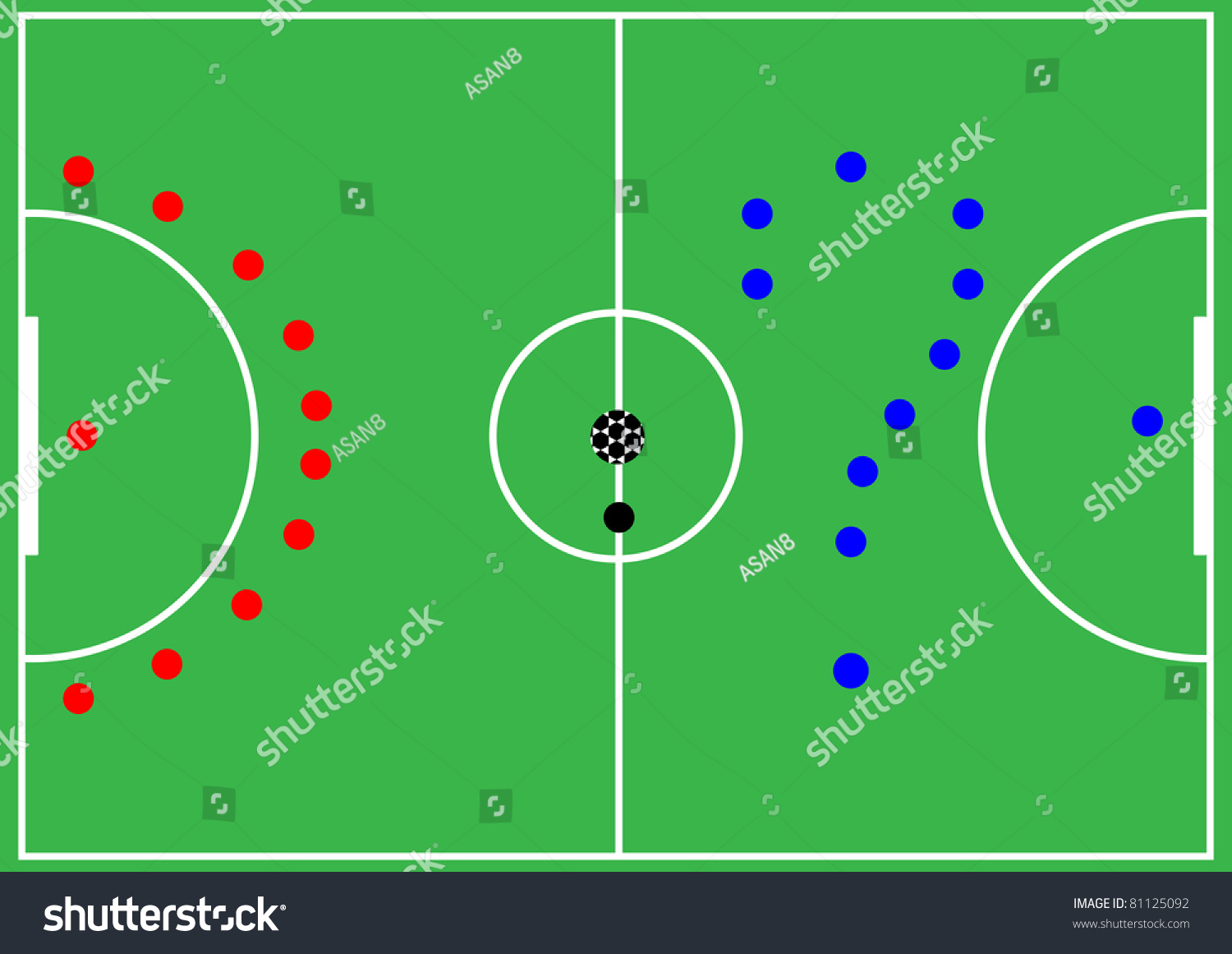 Comic Arrangement Of Commands On A Football Ground Stock Vector ...