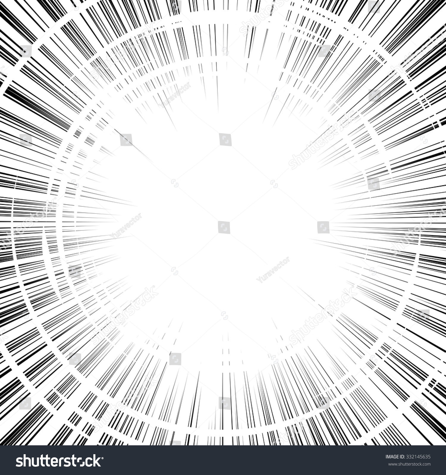 Comic Book Black White Radial Lines Stock Vector 332145635 - Shutterstock