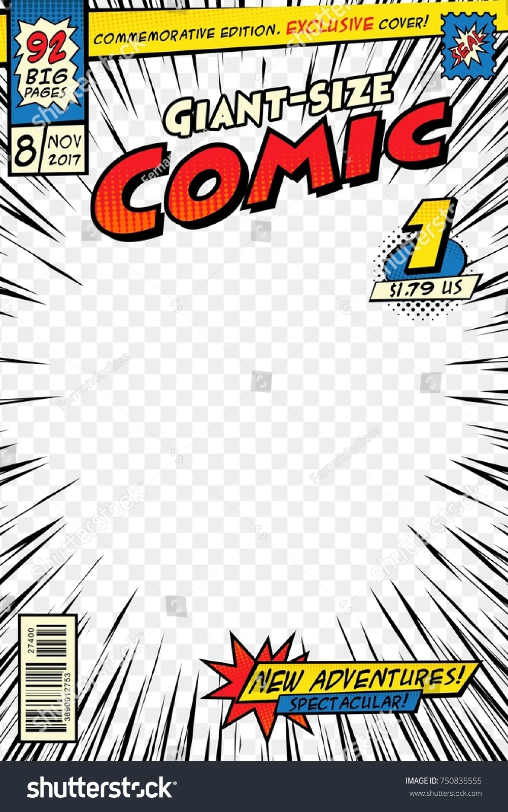 comic-book-cover-template-art-conceptual-stock-vector-royalty-free