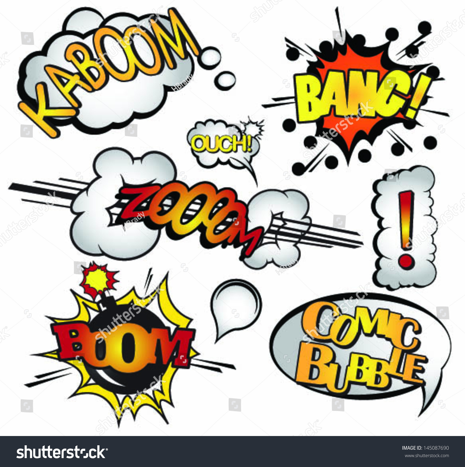 Comic Book Elements Vectors Stock Vector (Royalty Free) 145087690 ...