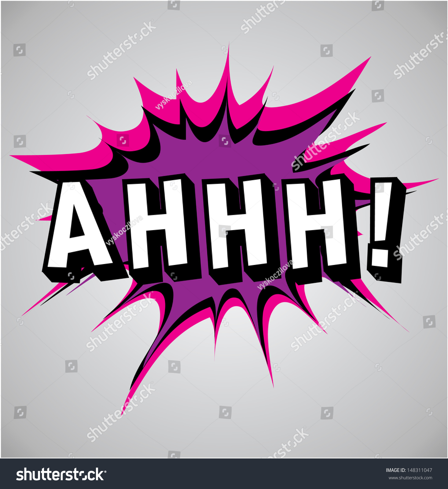 Comic Book Explosion Bubble, Vector Illustration, Ahhh - 148311047 ...