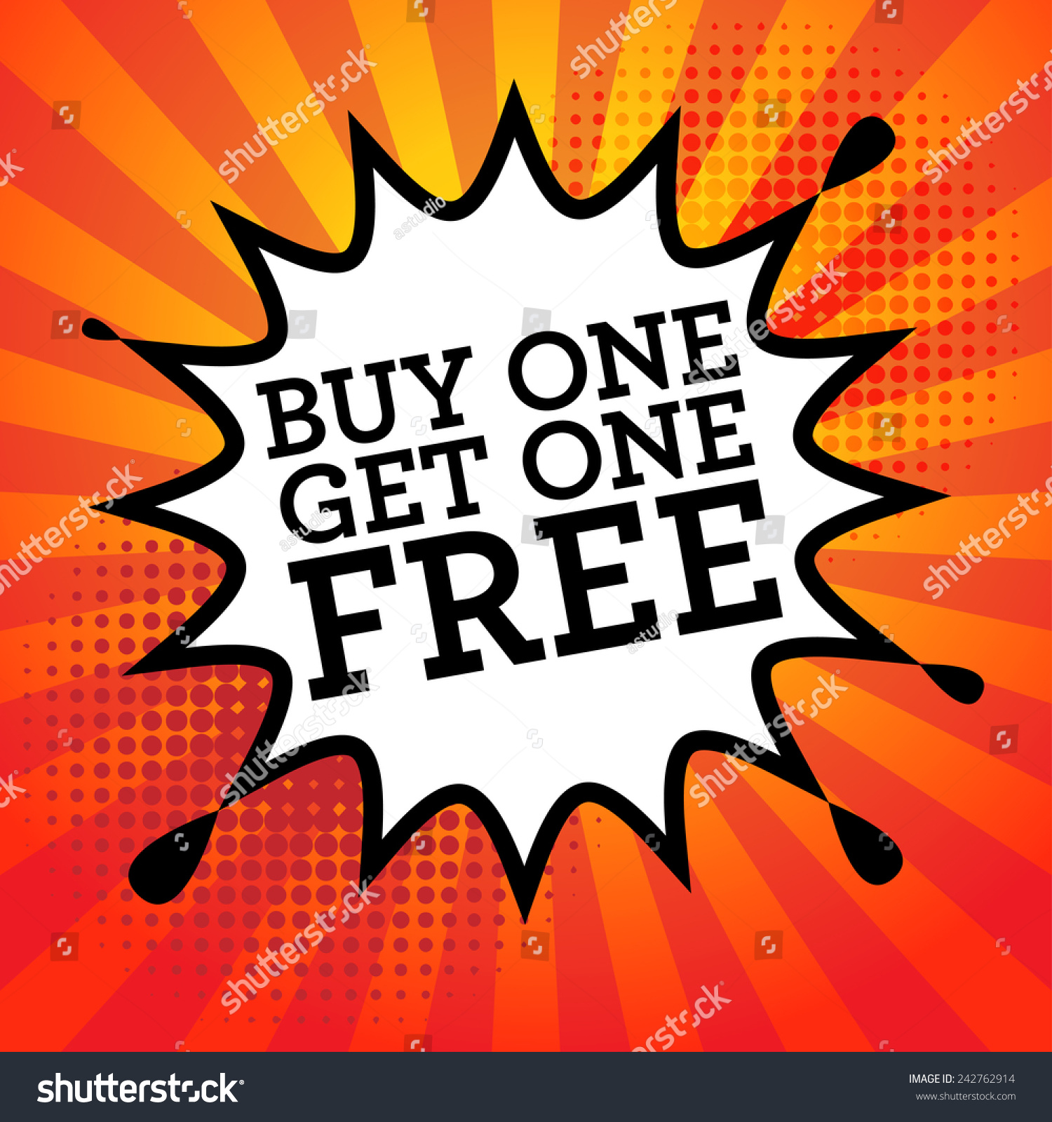 Comic Book Explosion Text Buy One Stock Vector 242762914 - Shutterstock