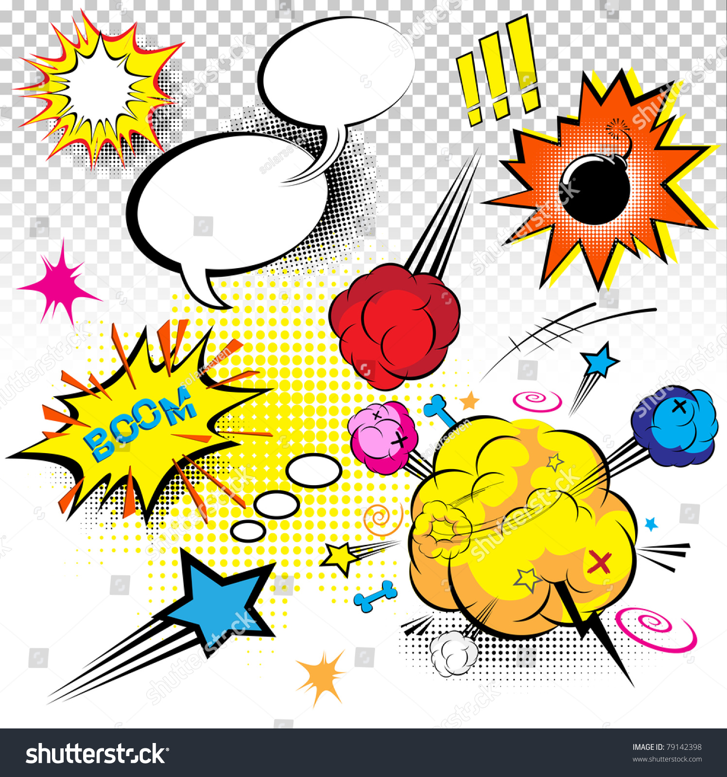 Comic Book Expressions Stock Vector 79142398 - Shutterstock