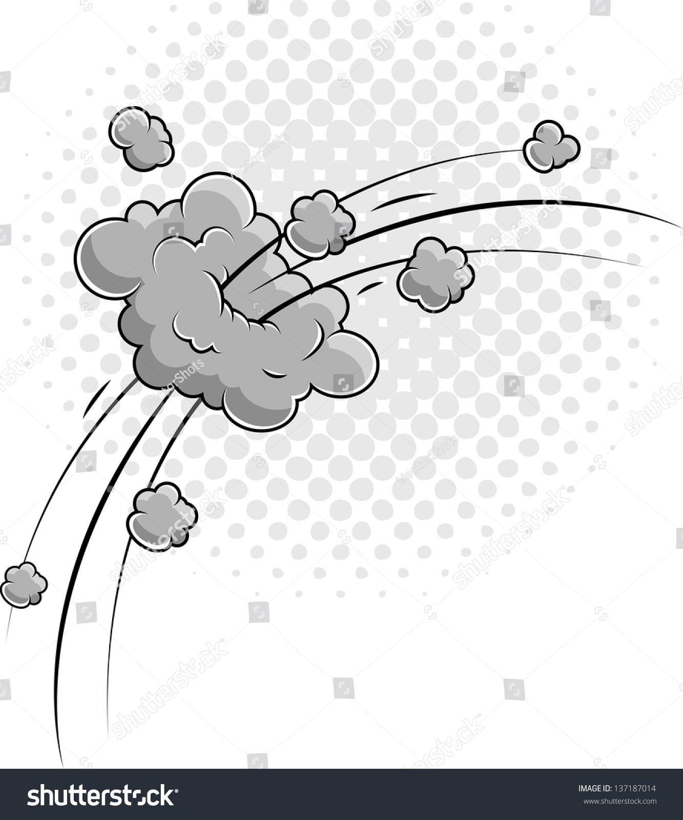 Comic Cloud Burst Stock Vector Illustration 137187014 : Shutterstock