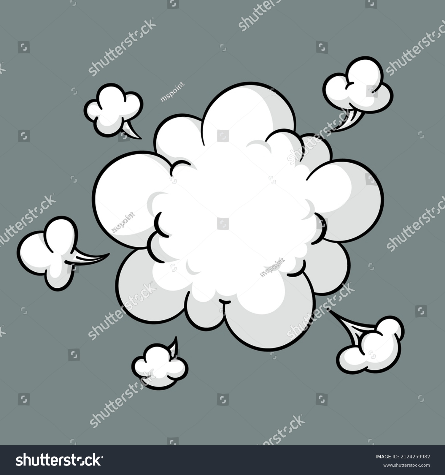 Comic Cloud Smoke Cartoon Vector Motion Stock Vector (Royalty Free ...