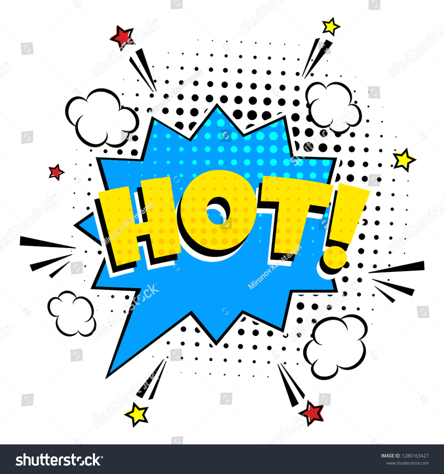 Comic Lettering Hot Speech Bubbles Comic Stock Vector (Royalty Free ...