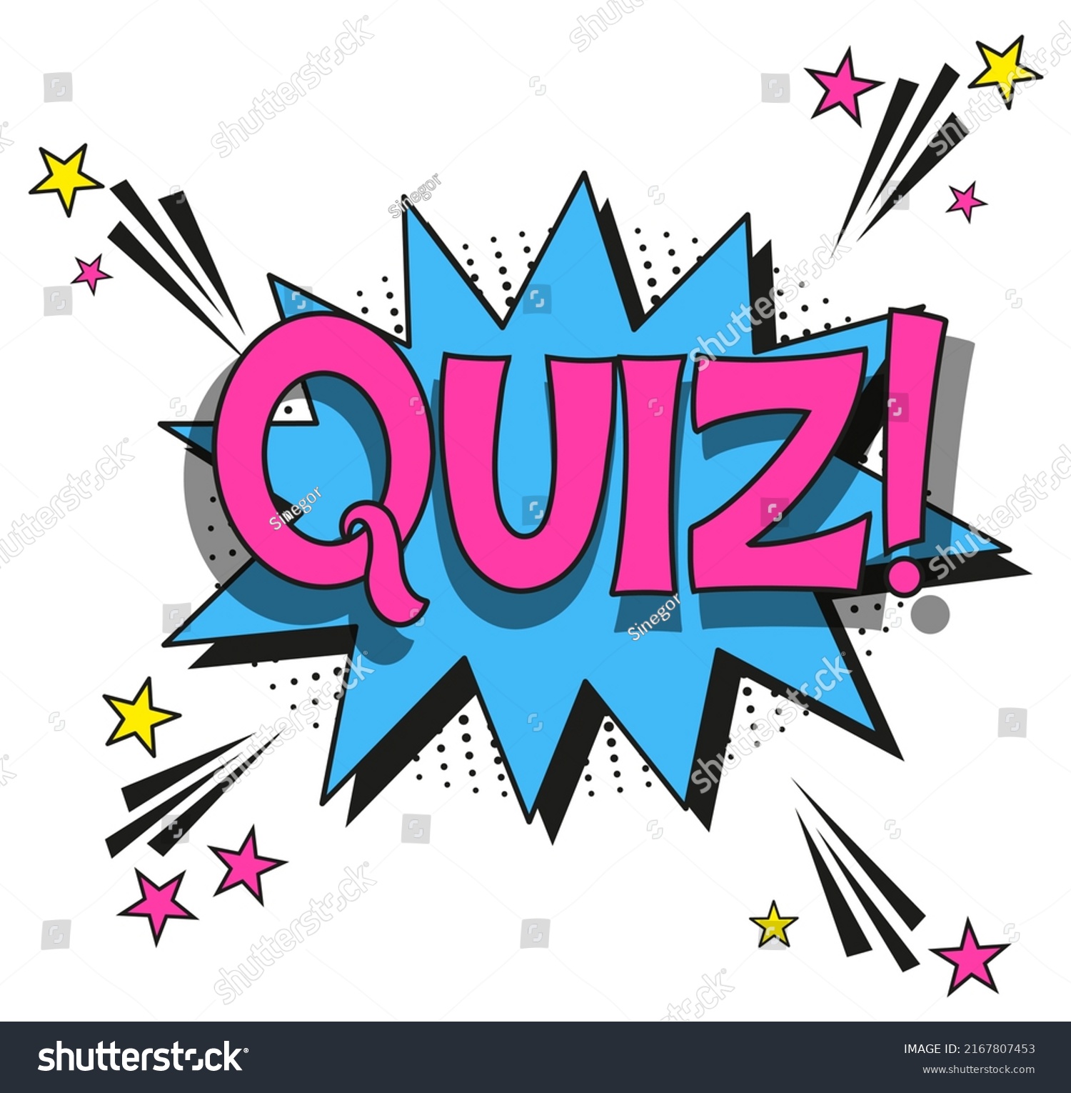 Comic Lettering Quiz Vector Bright Cartoon Stock Vector (Royalty Free ...