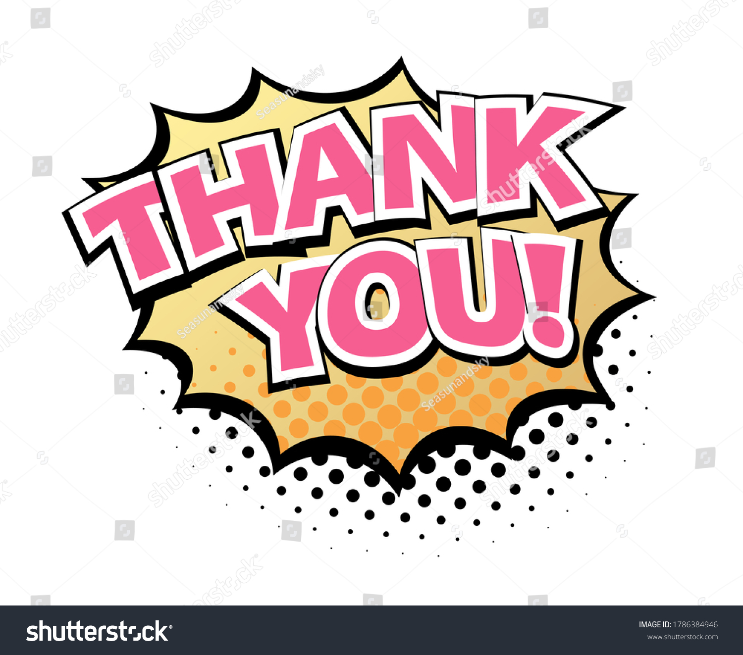 Comic Lettering Thank You Comic Speech Stock Vector (Royalty Free ...