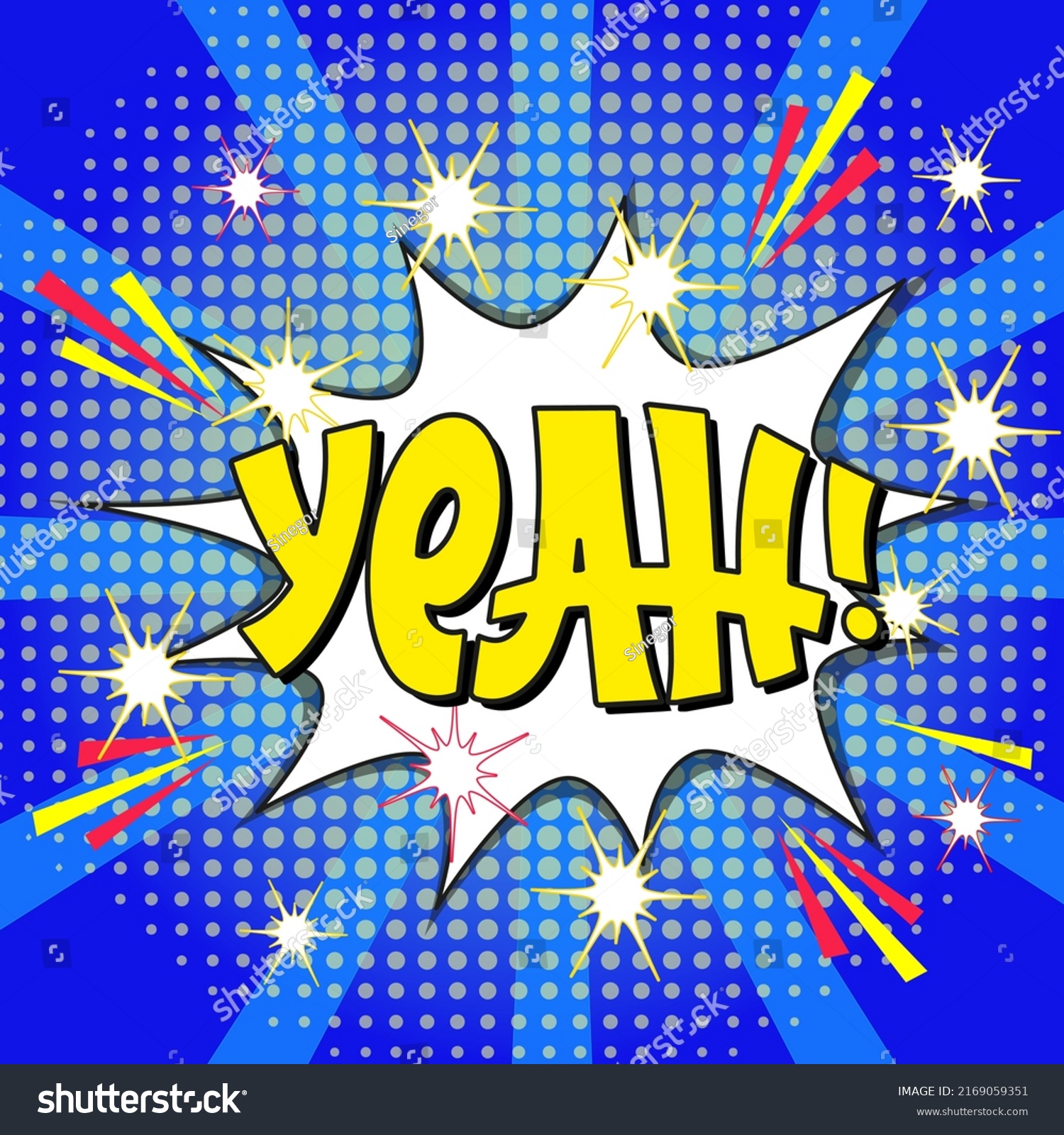 Comic Lettering Yeah Vector Bright Cartoon Stock Vector (Royalty Free ...