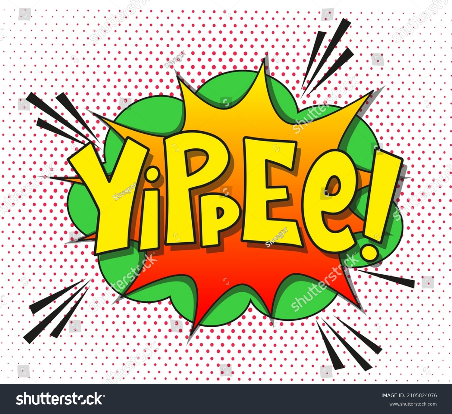 Comic Lettering Yippee Vector Bright Cartoon Stock Vector (Royalty Free ...