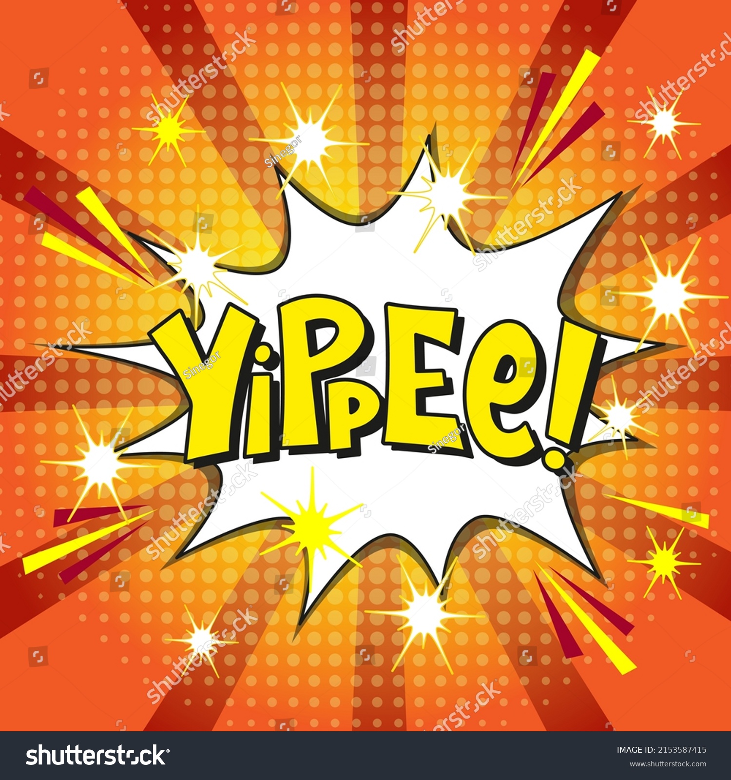 Comic Lettering Yippee Vector Bright Cartoon Stock Vector (Royalty Free ...