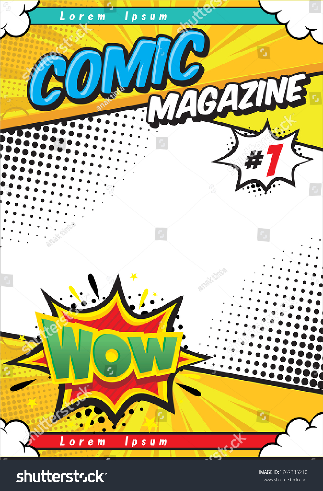 Comic Magazine Cover Template Vector Illustration Stock Vector (Royalty ...