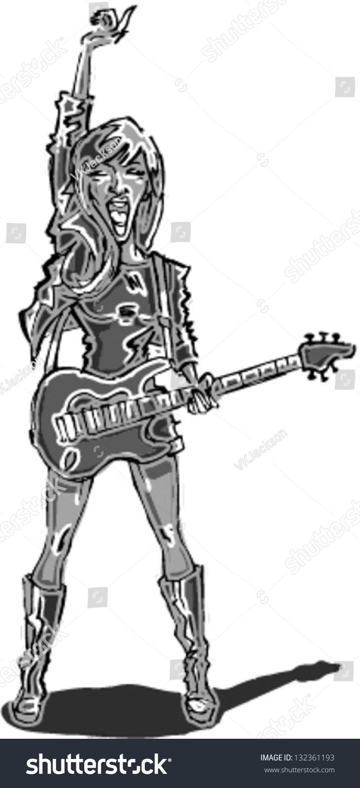 Comic Rocker Chick Stock Vector Royalty Free