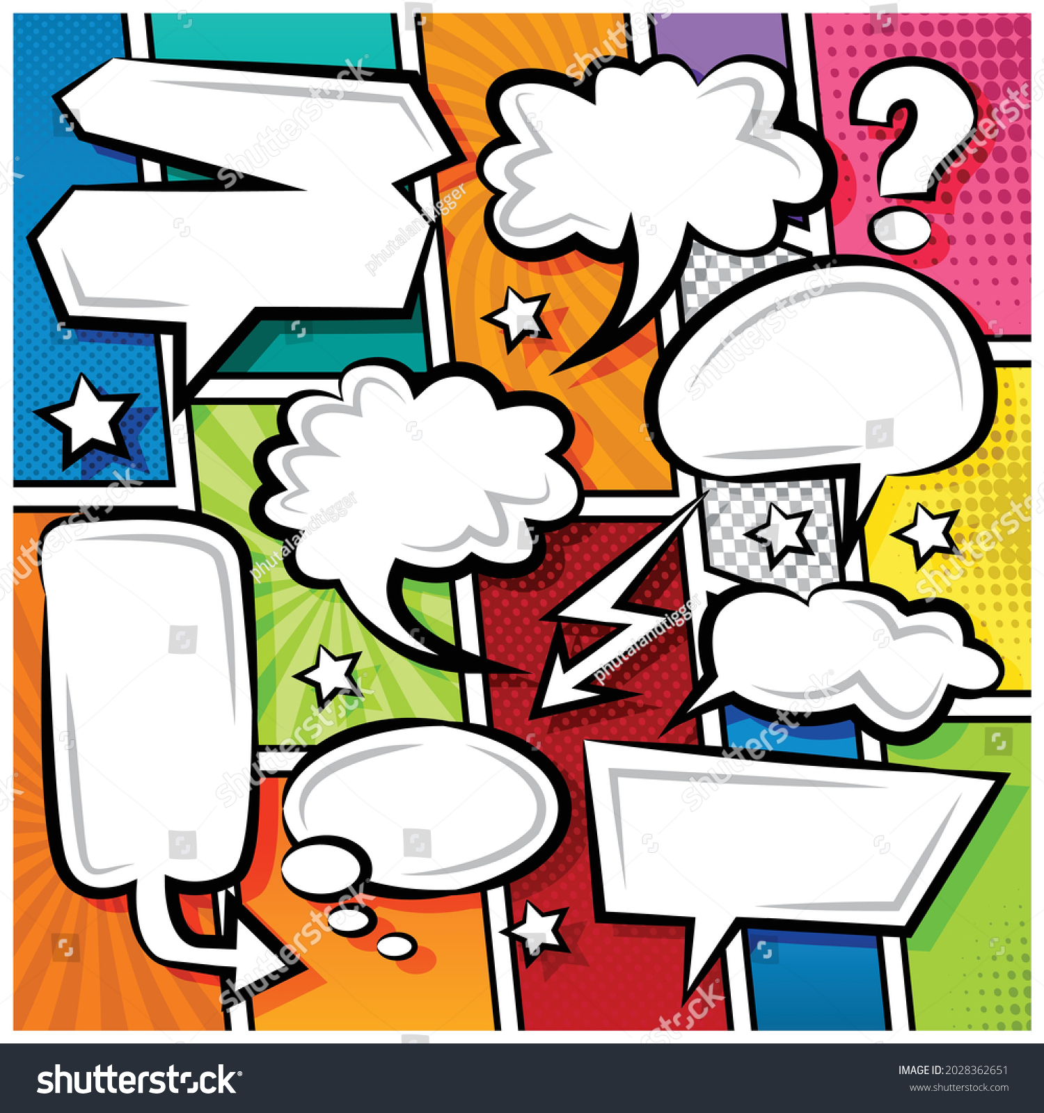 Comic Speech Bubbles Icons Collection Cartoon Stock Vector (Royalty ...