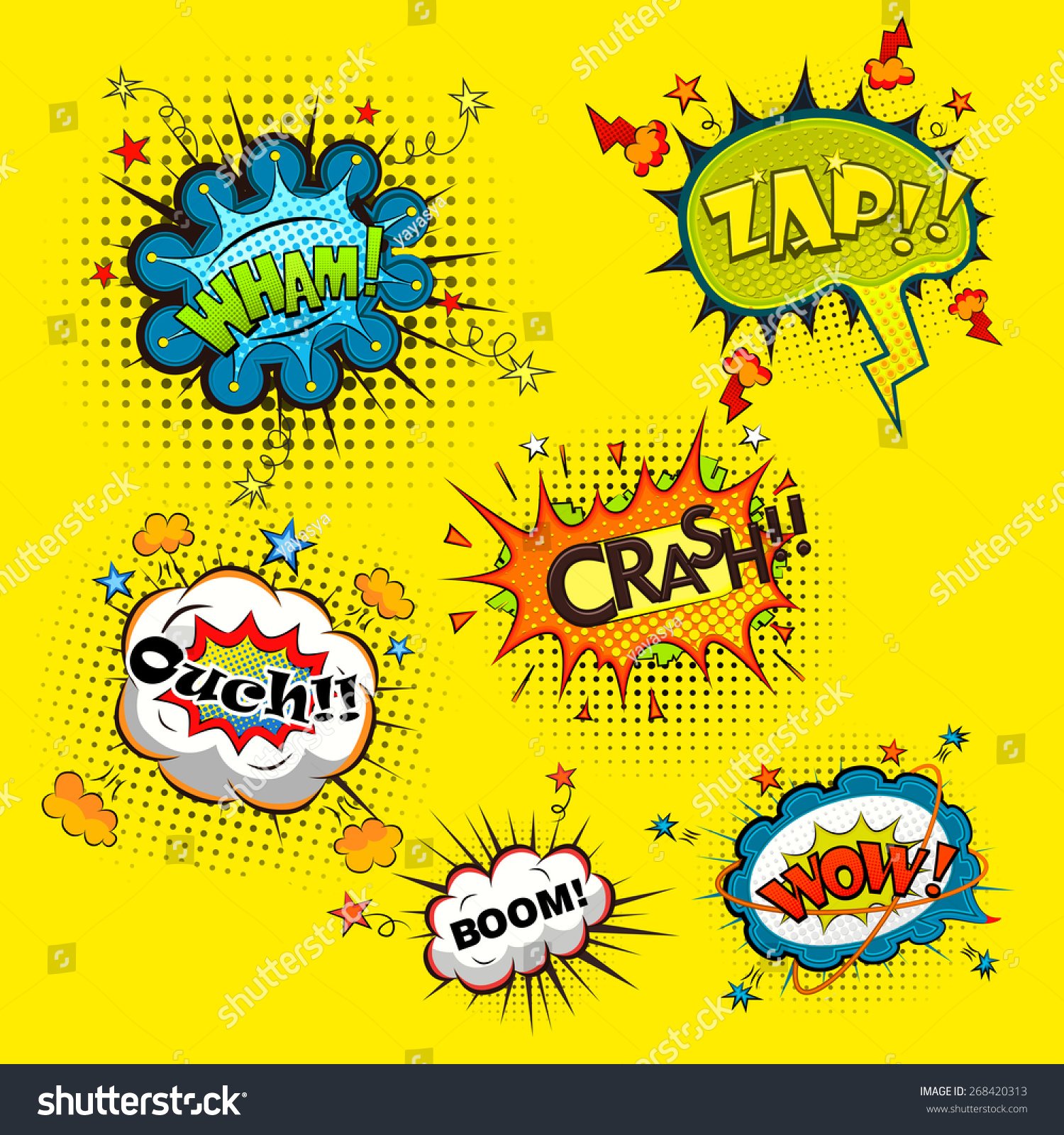 Comic Speech Bubbles Vector Stock Vector Royalty Free 268420313 0758