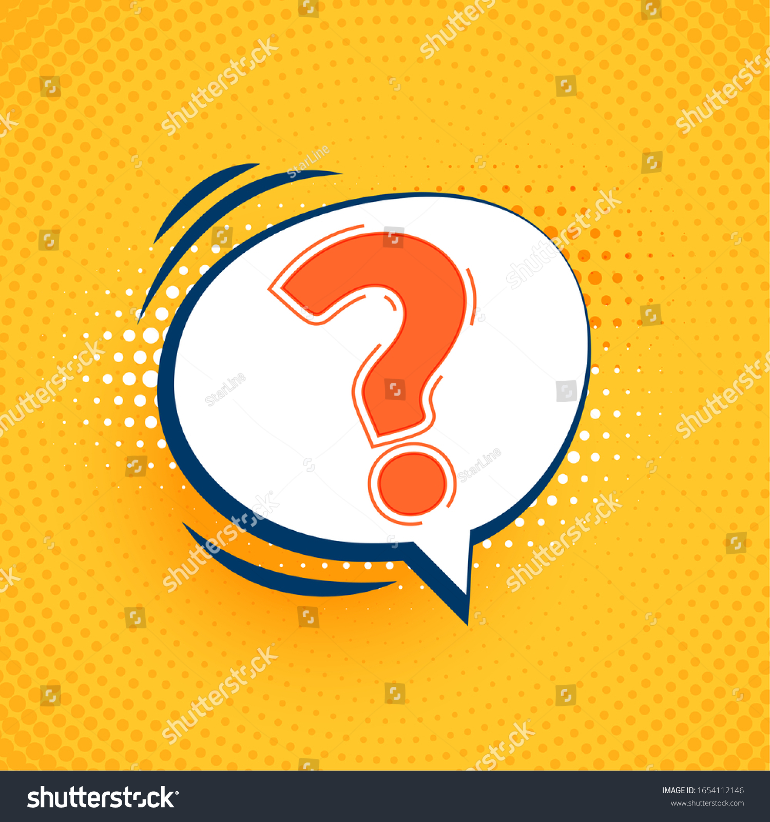 Comic Style Question Mark Speech Bubble Stock Vector (Royalty Free ...