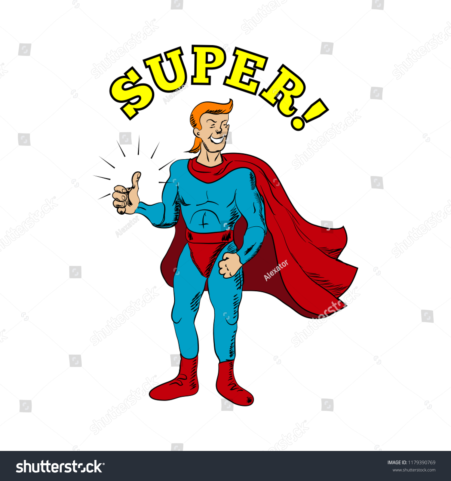 Comic Superhero Thumbs Vector Illustration Isolated Stock Vector Comic Superhero Thumbs Vector Illustration Isolated Stock Vector