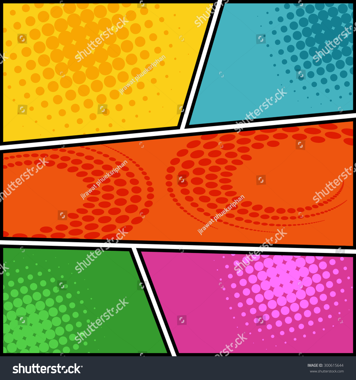 Comic Template Vector Pop-Art - 300615644 : Shutterstock
