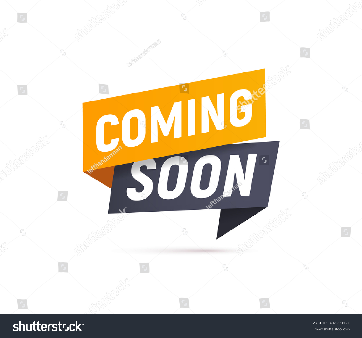 SVG of Coming soon isolated vector icon paper style. Promotion sign. Start a new business design element svg