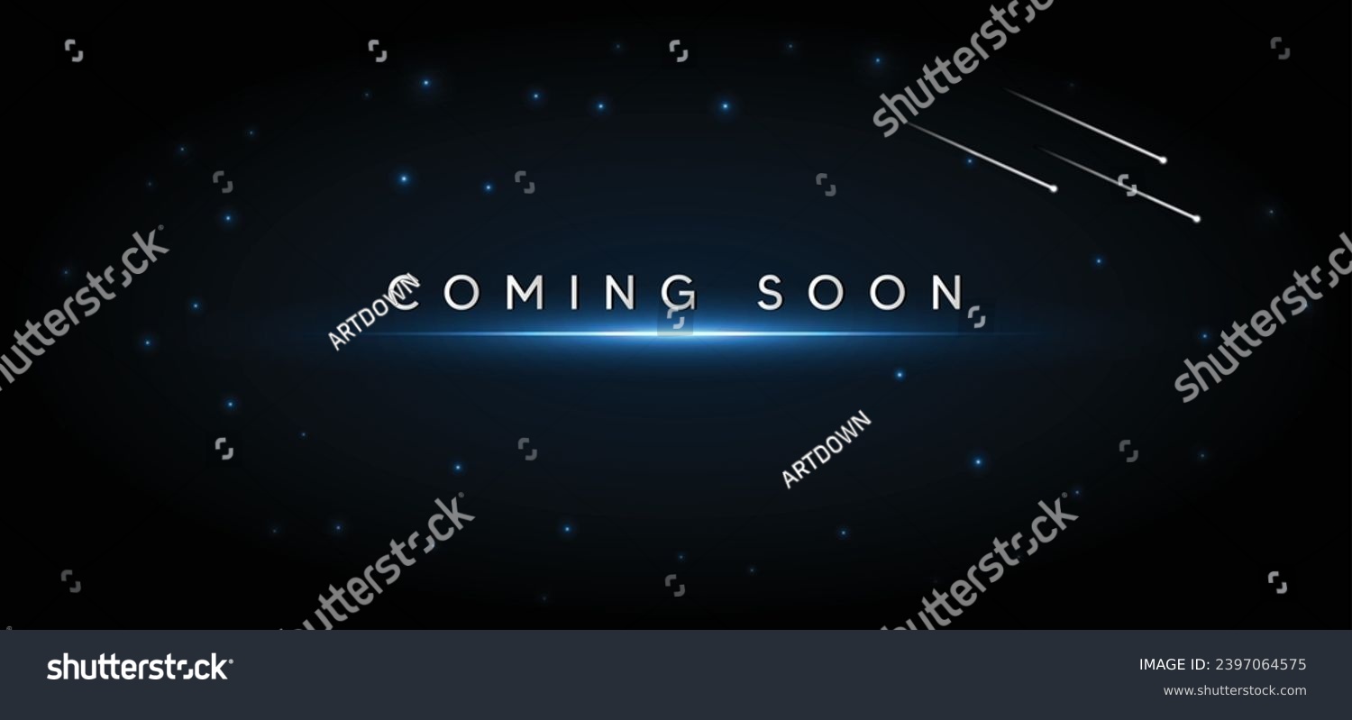 SVG of coming soon teaser poster with star on dark sky vector svg
