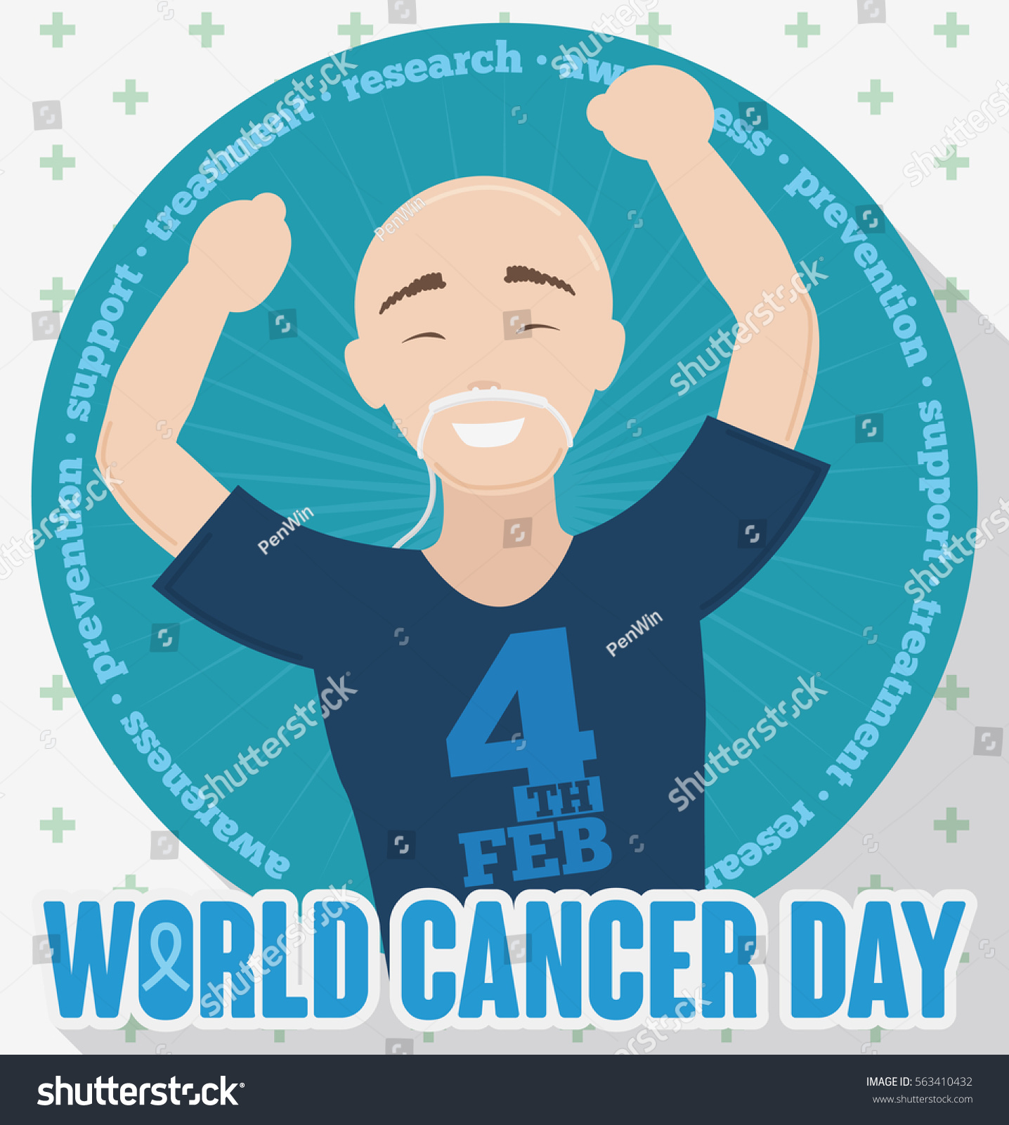 Commemorative Poster World Cancer Day Happy Stock Vector Royalty Free