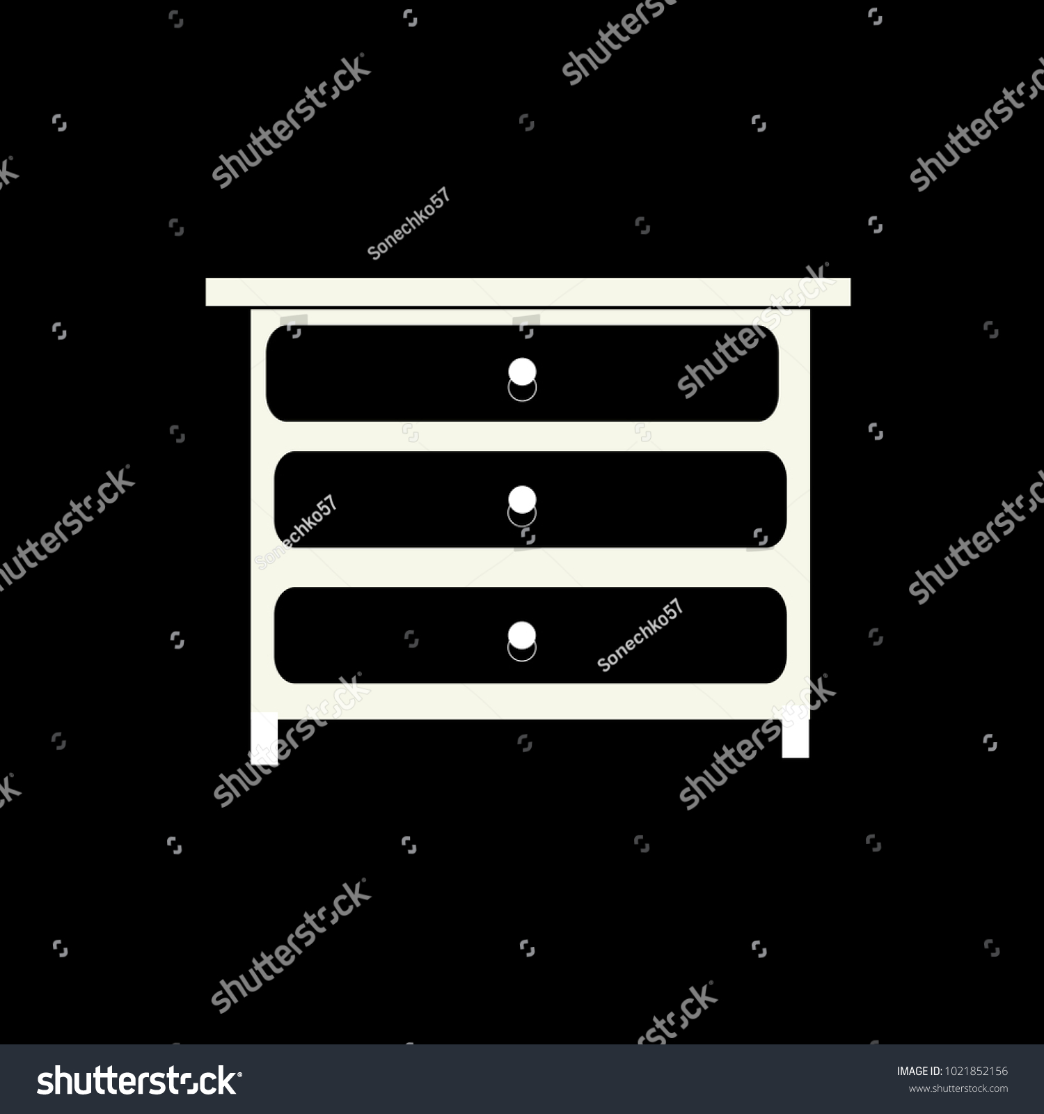 Commode Icon Flat On Black Background Stock Vector (Royalty Free ...