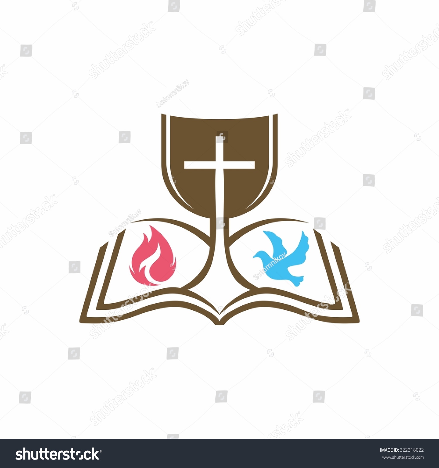 Communion Chalice On Open Bible Stock Vector (Royalty Free) 322318022