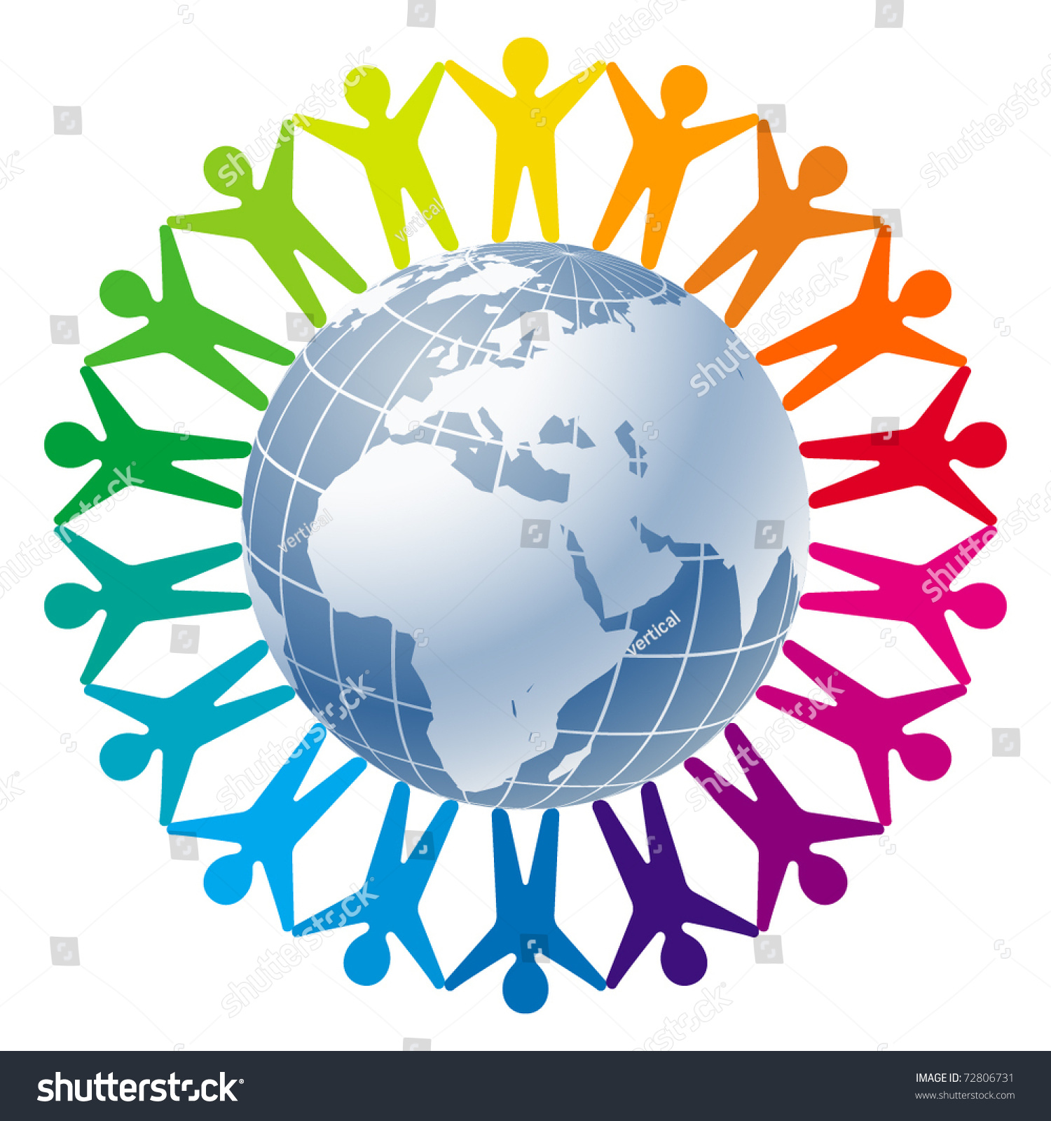 Community Of People Joined Around The Globe. Logo For Business ...