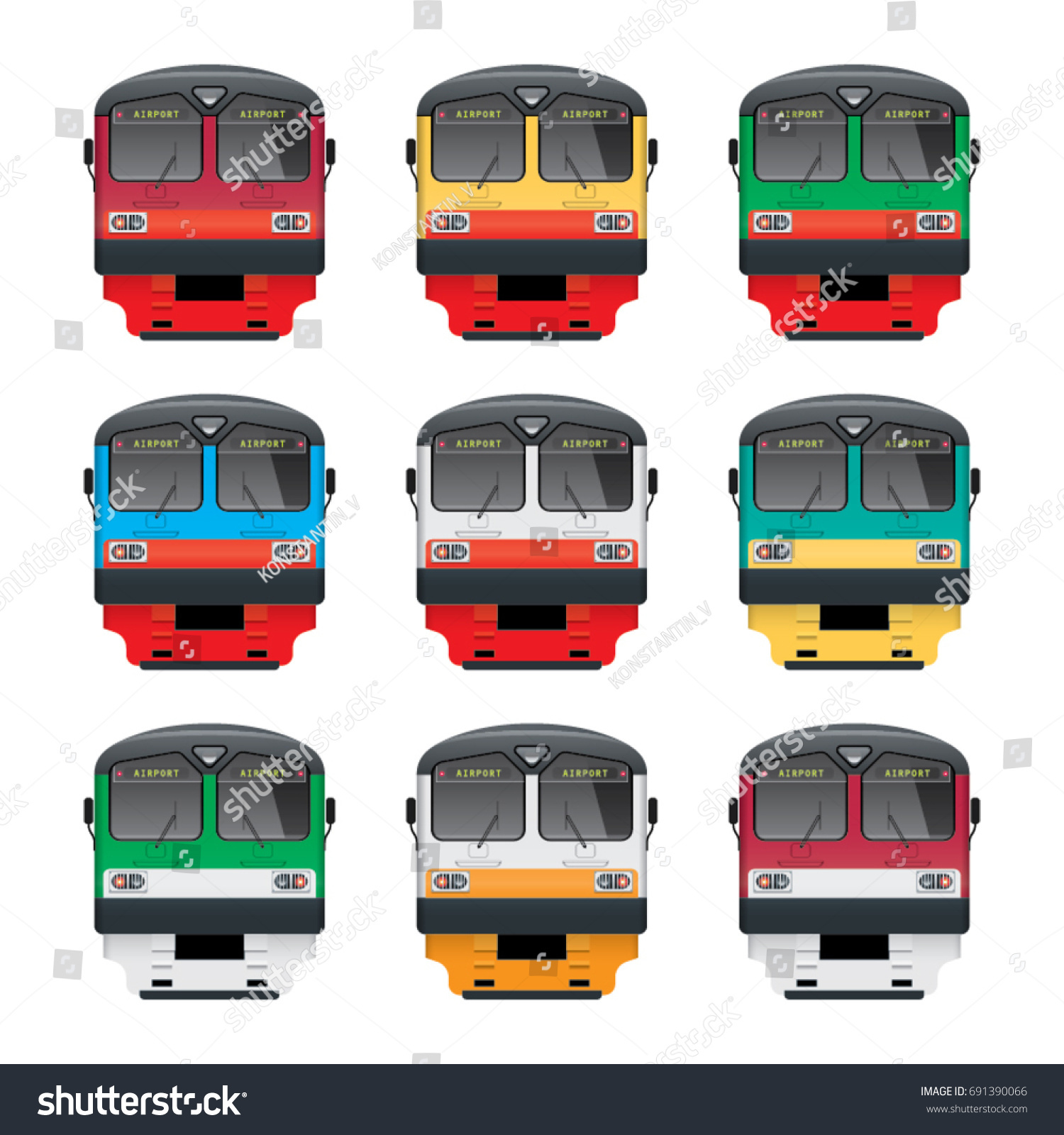 Commuter Train Front View Front View Stock Vector (Royalty Free) 691390066