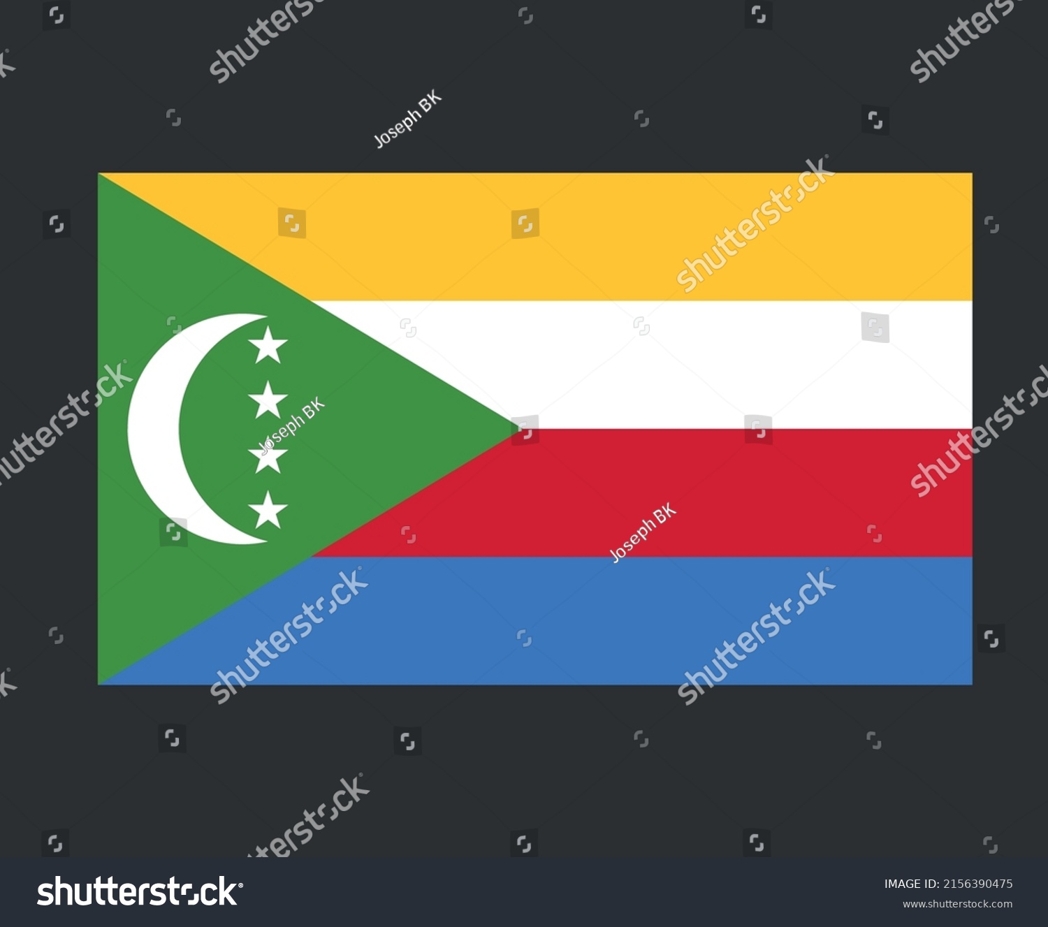 Comoros Flag National Africa Emblem Symbol Stock Vector (Royalty Free ...