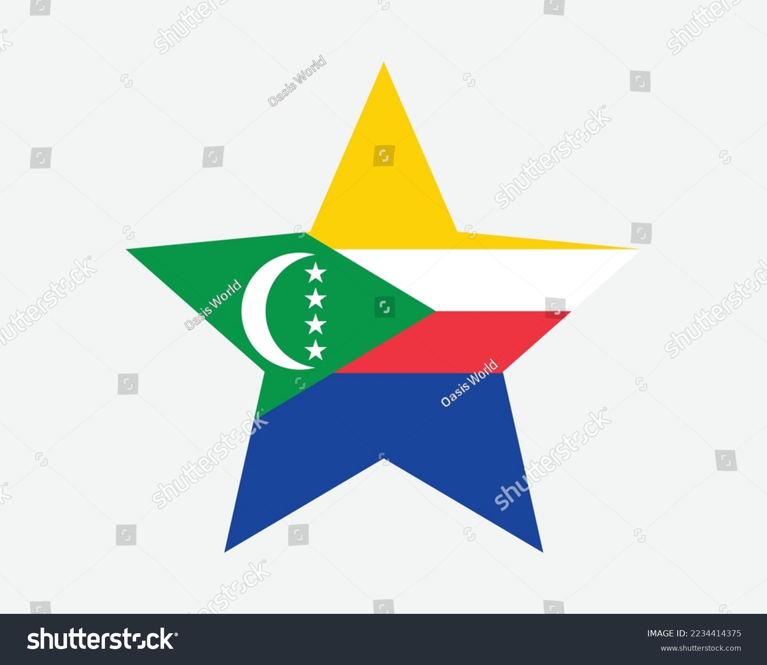 SVG of Comoros Star Flag. Comorian Star Shape Flag. Union of the Comoros Country National Banner Icon Symbol Vector 2D Flat Artwork Graphic Illustration svg