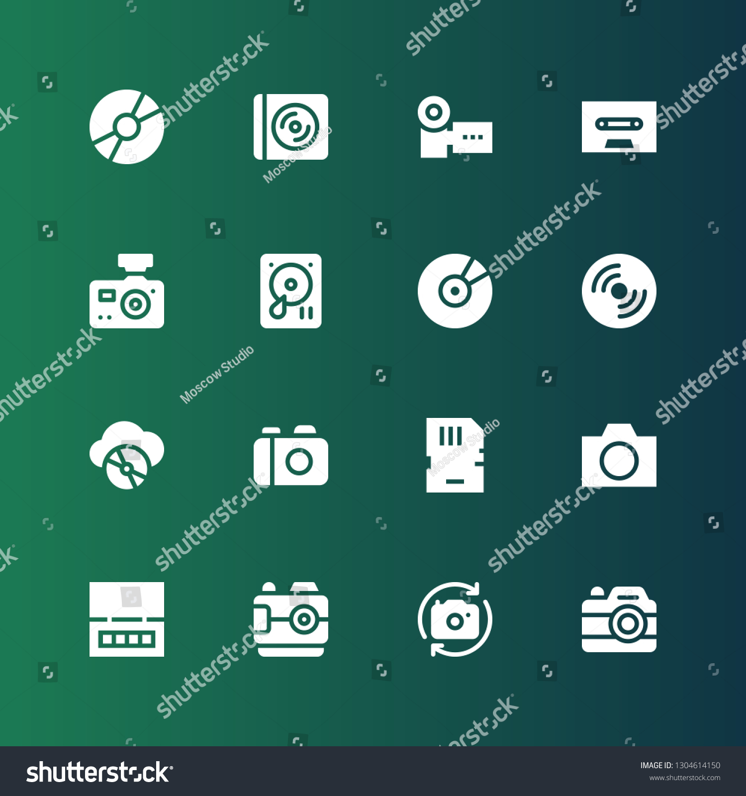 Compact Icon Set Collection 16 Filled Stock Vector Royalty Free