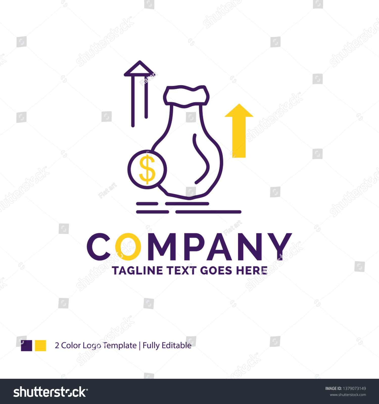 Company Name Logo Design Money Bag Stock Vector Royalty Free