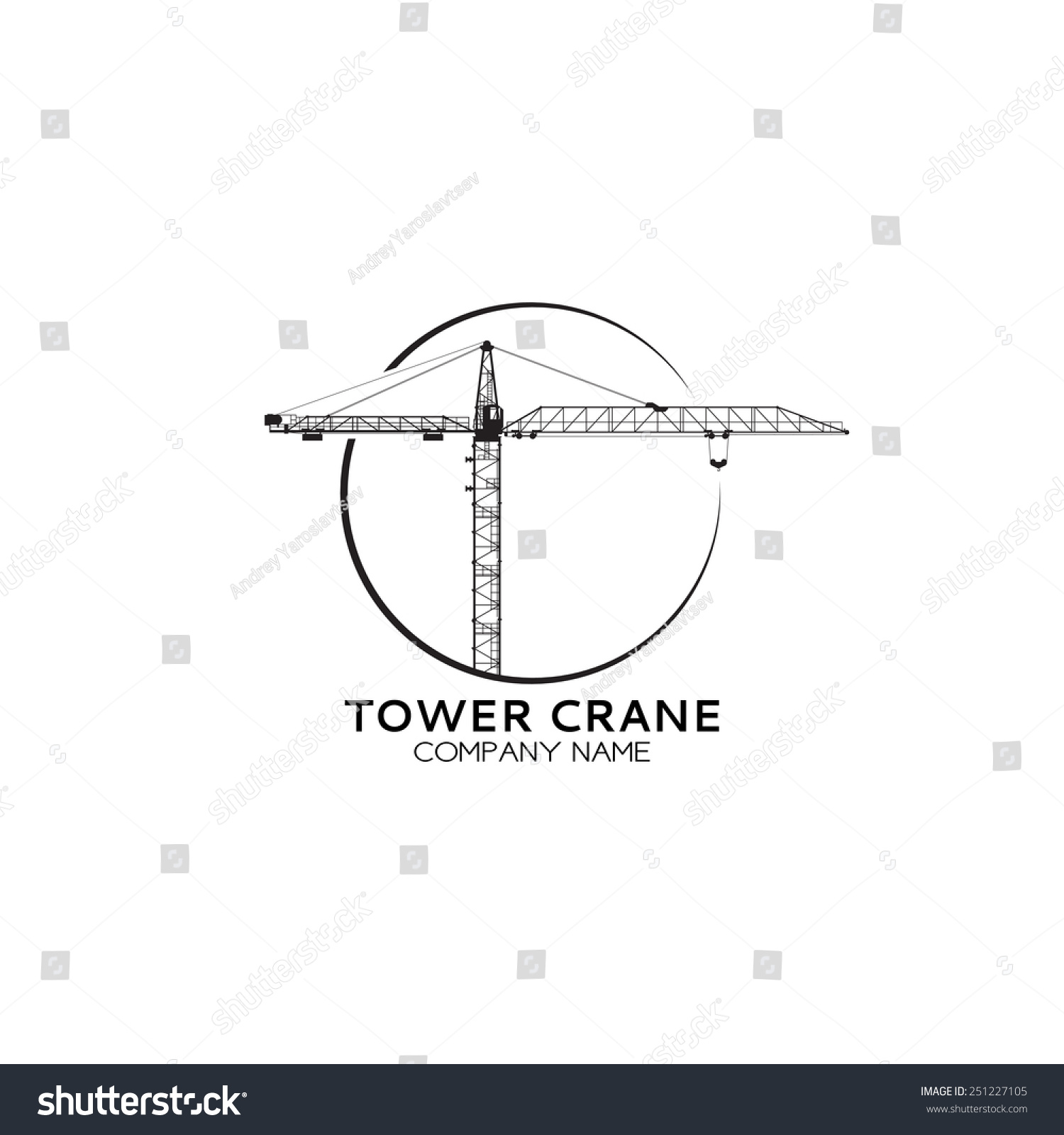 Company Tower Crane Logo Vector Tower Stock Vector Royalty Free 251227105 Shutterstock