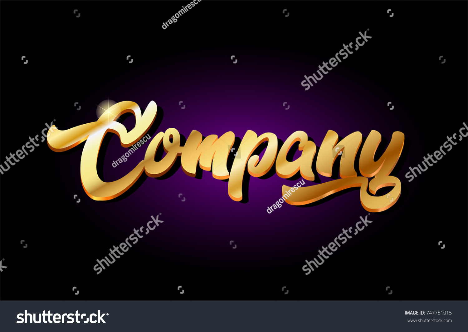 Company Word Text Logo Gold Golden Stock Vector Royalty Free