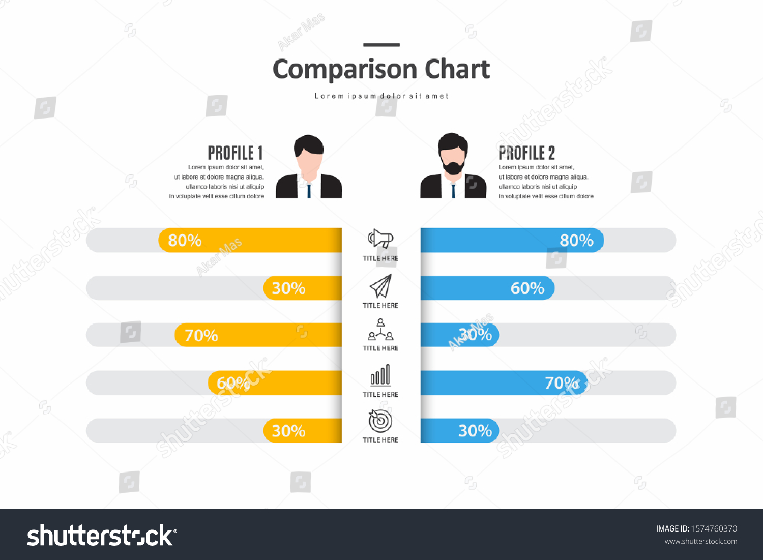 Comparison Infographic Graph Profile Compare Template Stock Vector With Comparison Infographic Template