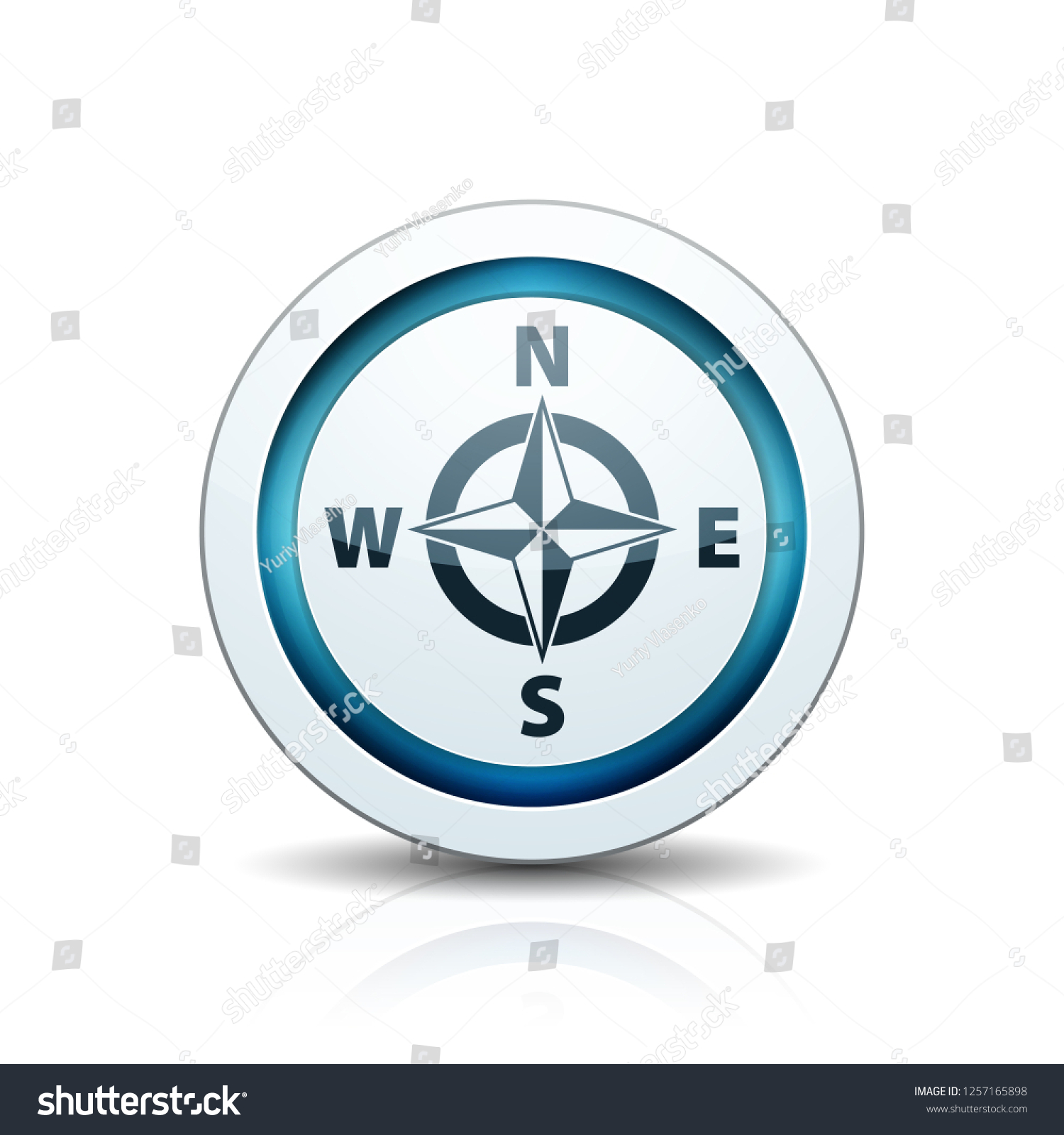 Compass Button Illustration Stock Vector (Royalty Free) 1257165898 ...