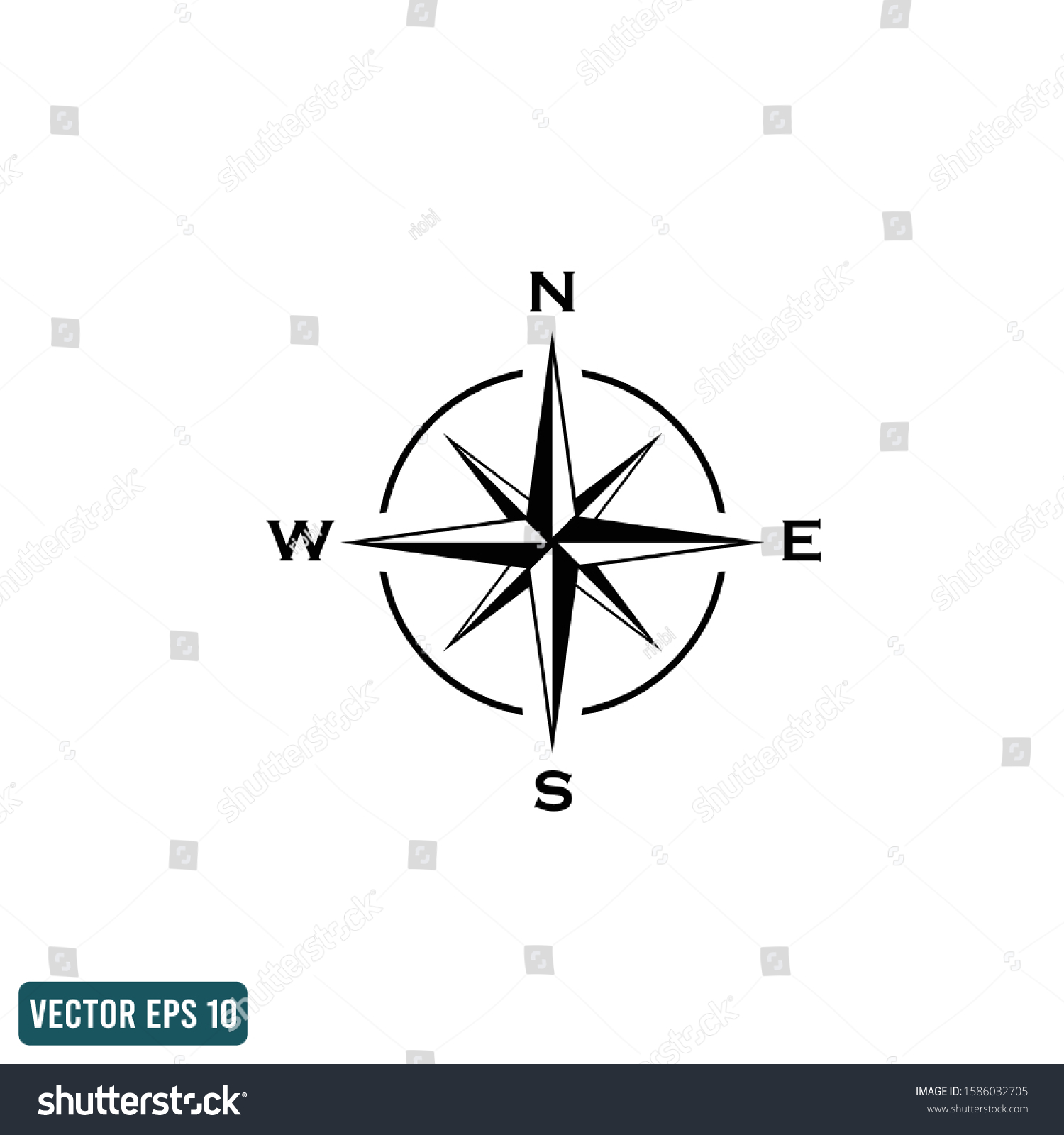 Compass Icon Vector Logo Template Design Stock Vector (Royalty Free ...