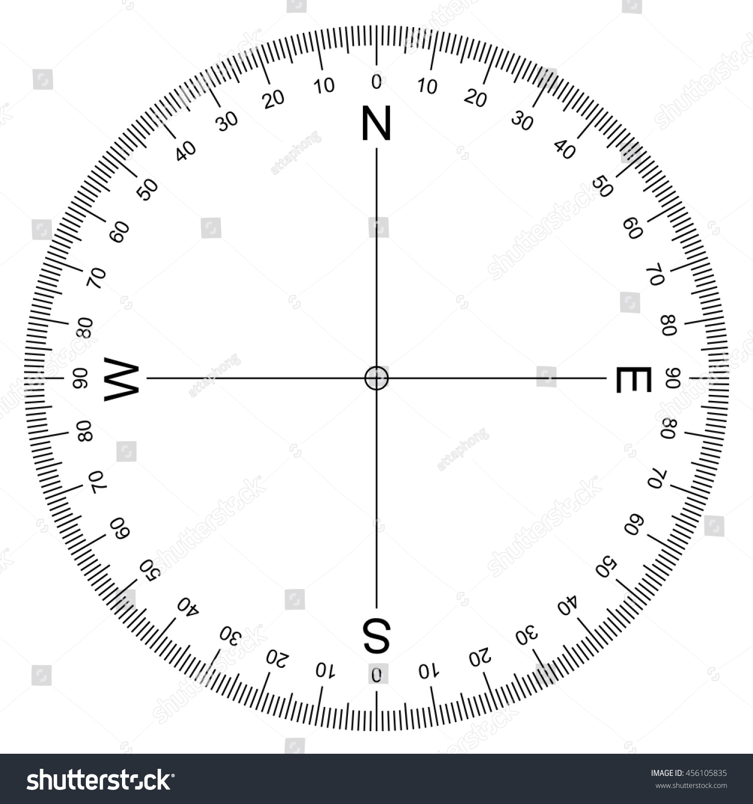 Compass protractor vector stock vector royalty free 456105835