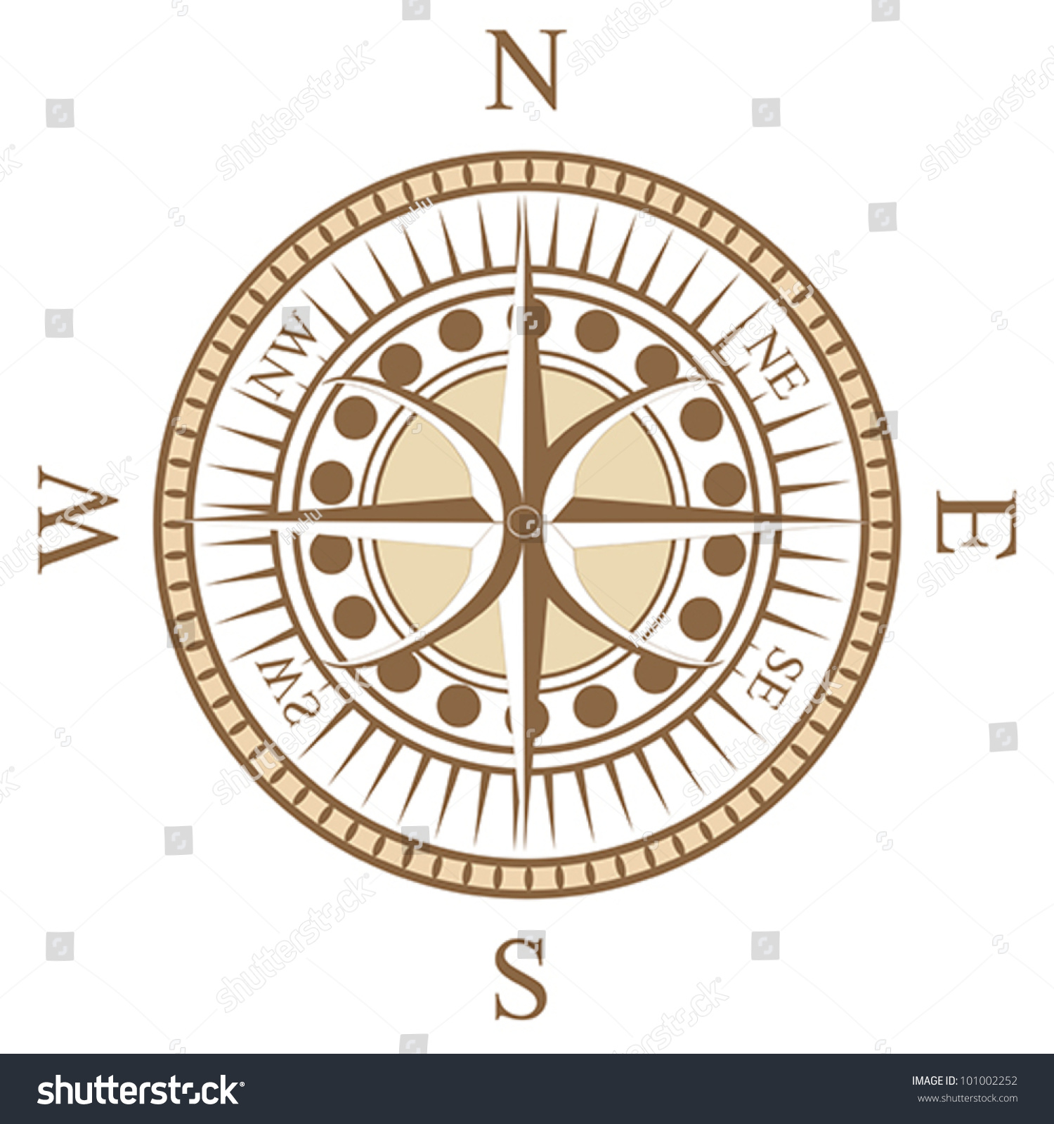 Compass Rose Stock Vector Illustration 101002252 : Shutterstock
