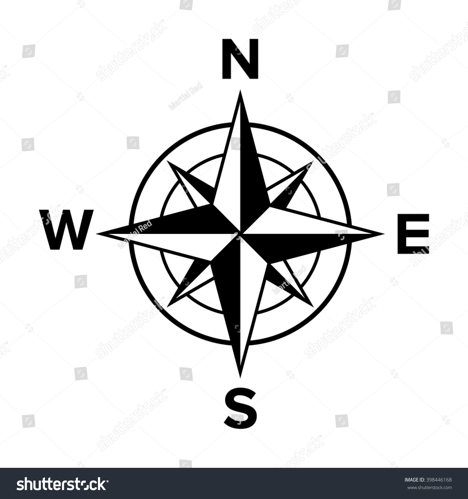 Compass Rose Winds Windrose Flat Icon Stock Vector 398446168 - Shutterstock