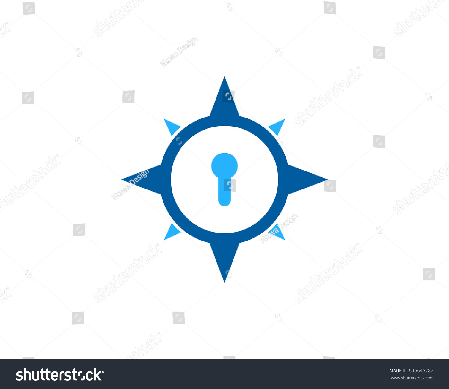 Compass Security Lock Icon Logo Design Stock Vector (Royalty Free ...